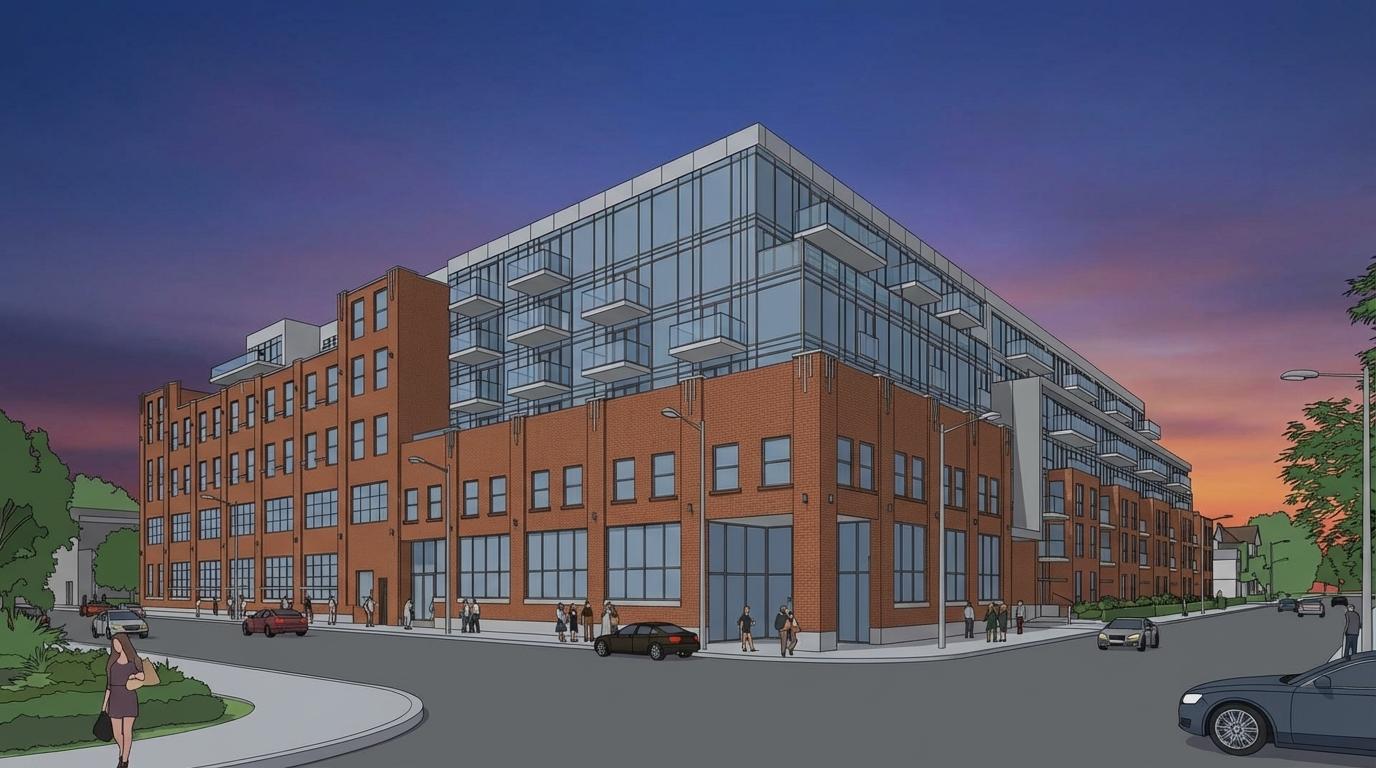 Digital CAD Render of a large brick renovation project